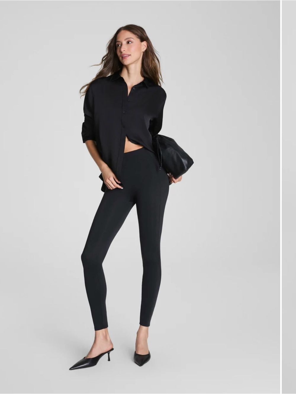 SPANX Black High-Waist Ponte Leggings